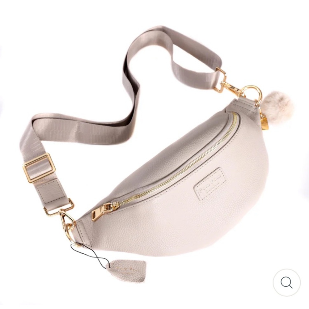 Pom Pom London Gray Crossbody Bum Bag